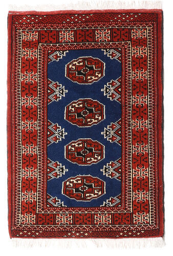 Håndknyttet. Opphav: Persia / Iran Ekte Teppe Turkaman 62X90 Mørk Rød/Hvit/Creme (Ull, Persia/Iran)