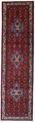 Håndknyttet. Opphav: Persia / Iran Persisk Hamadan Teppe 78X290 Teppeløpere Mørk Rød (Ull, Persia/Iran)