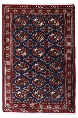 Håndknyttet. Opphav: Persia / Iran Håndknyttet Teppe Turkaman 132X193 Mørk Blå/Mørk Rød (Ull, Persia/Iran)