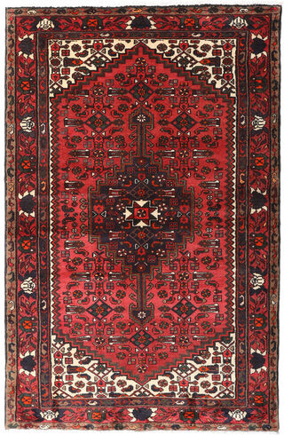 Håndknyttet. Opphav: Persia / Iran 130X200 Orientalsk Hamadan Teppe Mørk Rød/Svart (Ull, Persia/Iran)