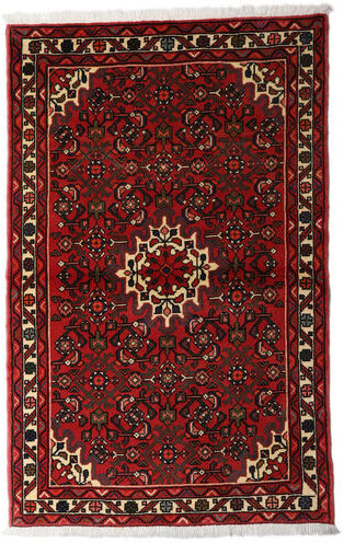 Håndknyttet. Opphav: Persia / Iran Ekte Teppe Hosseinabad 96X152 Mørk Rød/Rust (Ull, Persia/Iran)