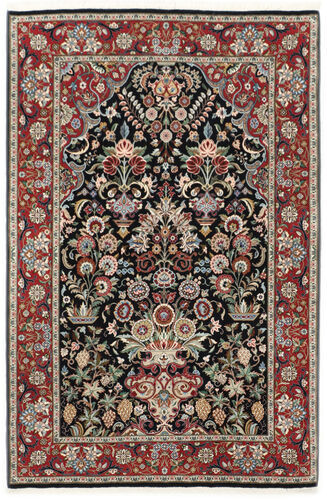 Håndknyttet. Opphav: Persia / Iran Ilam Sherkat Farsh Silke Teppe 105X155 Ekte Orientalsk Håndknyttet Mørk Rød/Lys Grå (Ull/Silke, Persia/Iran)