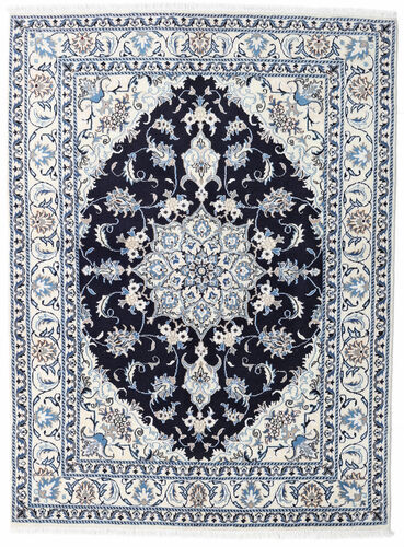 Håndknyttet. Opphav: Persia / Iran Persisk Nain Teppe 148X190 Hvit/Creme/Lys Blå (Ull, Persia/Iran)