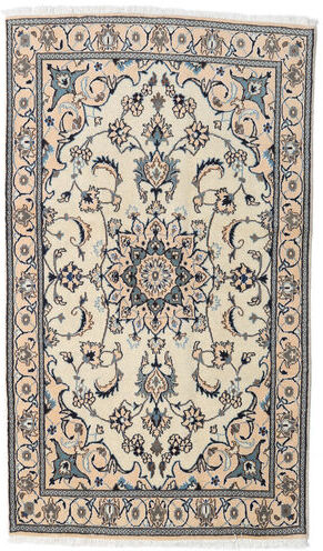 Håndknyttet. Opphav: Persia / Iran 118X204 Orientalsk Nain Teppe Beige/Lys Grå (Ull, Persia/Iran)