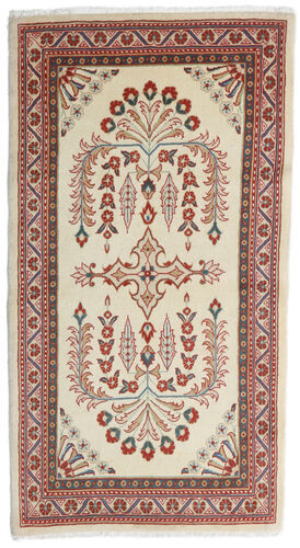Håndknyttet. Opphav: Persia / Iran Orientalsk Sarough Teppe 80X152 Mørk Beige/Mørk Rød (Ull, Persia/Iran)