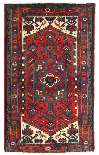 Håndknyttet. Opphav: Persia / Iran 75X125 Hamadan Teppe Ekte Orientalsk Håndknyttet Mørk Rød/Svart (Ull, Persia/Iran)