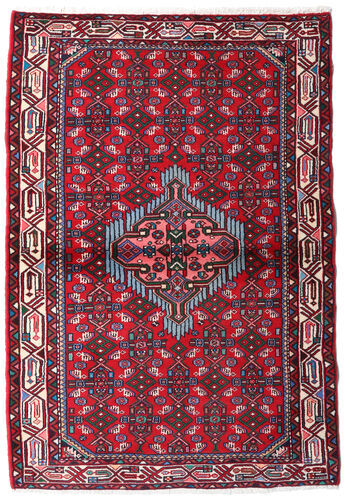 Håndknyttet. Opphav: Persia / Iran Orientalsk Hamadan Teppe 102X151 Mørk Brun/Mørk Rød (Ull, Persia/Iran)