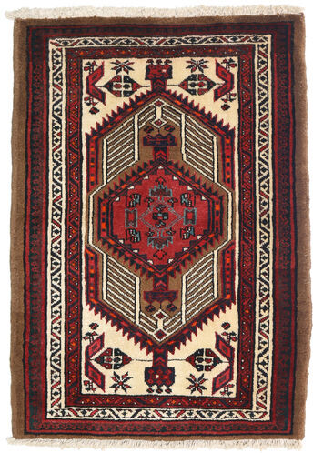 Håndknyttet. Opphav: Persia / Iran Heriz Teppe 75X118 Ekte Orientalsk Håndknyttet Mørk Rød/Mørk Brun (Ull, Persia/Iran)