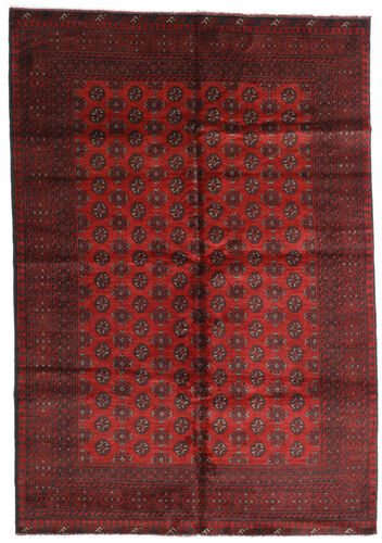 Håndknyttet. Opphav: Afghanistan Orientalsk Afghan Teppe 199X287 Mørk Rød/Mørk Brun (Ull, Afghanistan)