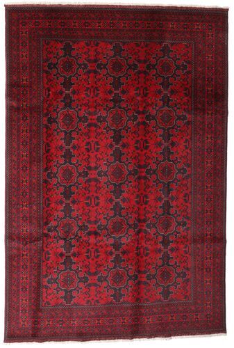 Håndknyttet. Opphav: Afghanistan 198X295 Orientalsk Afghan Khal Mohammadi Teppe Mørk Rød (Ull, Afghanistan)