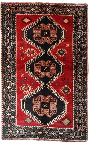 Håndknyttet. Opphav: Persia / Iran 148X234 Orientalsk Shiraz Teppe Mørk Brun/Mørk Rød (Ull, Persia/Iran)