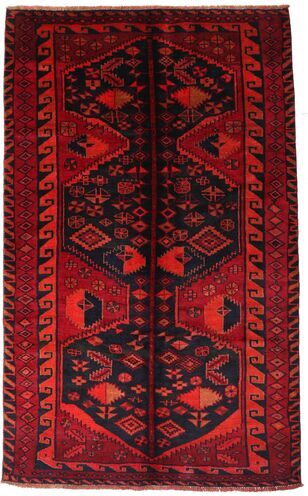 Håndknyttet. Opphav: Persia / Iran Lori Teppe 161X262 Mørk Rød/Rust (Ull, Persia/Iran)