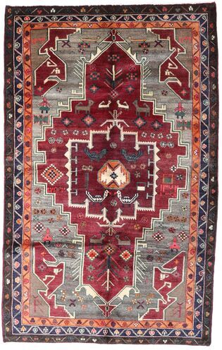 Håndknyttet. Opphav: Persia / Iran Ekte Teppe Lori 159X257 Mørk Rød/Mørk Brun (Ull, Persia/Iran)