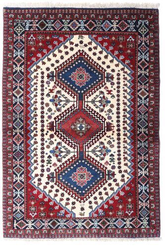 Håndknyttet. Opphav: Persia / Iran 100X147 Orientalsk Yalameh Teppe Beige/Mørk Lilla (Ull, Persia/Iran)