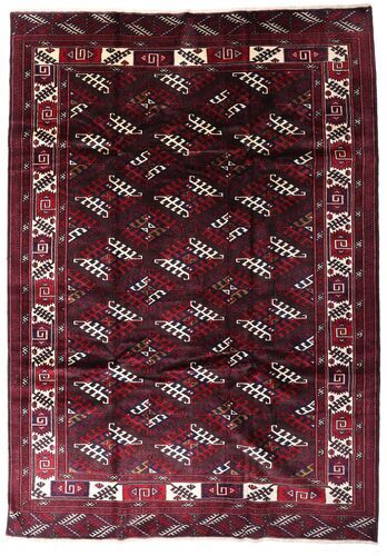 Håndknyttet. Opphav: Persia / Iran 213X302 Orientalsk Turkaman Teppe Mørk Rød (Ull, Persia/Iran)