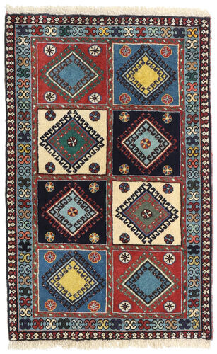 Håndknyttet. Opphav: Persia / Iran Orientalsk Yalameh Teppe 60X95 Mørk Blå/Mørk Rød (Ull, Persia/Iran)