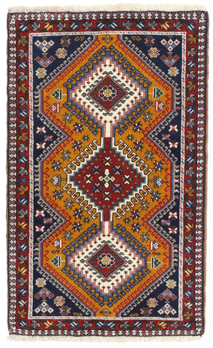 Håndknyttet. Opphav: Persia / Iran Yalameh Teppe 62X103 Mørk Rød/Svart (Ull, Persia/Iran)