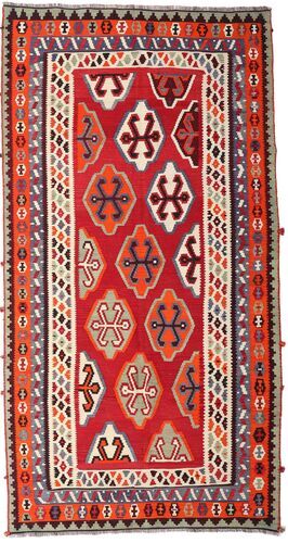 Håndknyttet. Opphav: Persia / Iran Kelim Vintage Teppe 154X295 Ekte Orientalsk Håndvevd Teppeløpere Rust/Mørk Brun (Ull, Persia/Iran)