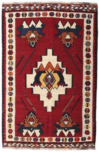 Håndknyttet. Opphav: Persia / Iran 153X232 Orientalsk Kelim Vintage Teppe Mørk Rød/Mørk Brun (Ull, Persia/Iran)