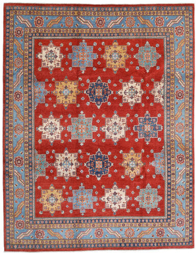 Håndknyttet. Opphav: Afghanistan Håndknyttet Teppe Kazak 240X308 Rust/Lyselilla (Ull, Afghanistan)