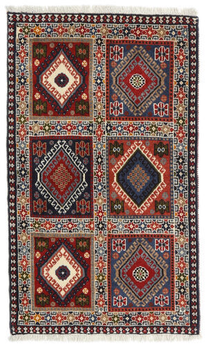 Håndknyttet. Opphav: Persia / Iran Yalameh Teppe 62X102 Mørk Brun/Mørk Rød (Ull, Persia/Iran)