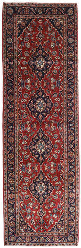 Håndknyttet. Opphav: Persia / Iran Orientalsk Keshan Teppe 96X314 Teppeløpere Mørk Rød/Svart (Ull, Persia/Iran)