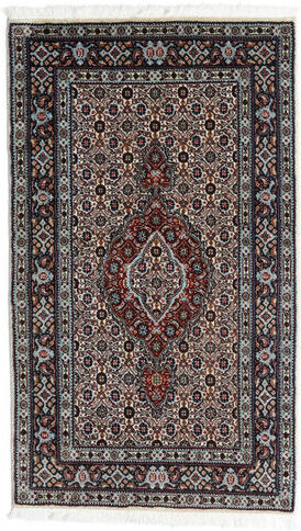 Håndknyttet. Opphav: Persia / Iran Håndknyttet Teppe Moud 69X118 Svart/Hvit/Creme (Ull/Silke, Persia/Iran)