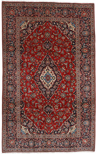 Håndknyttet. Opphav: Persia / Iran Orientalsk Keshan Teppe 194X306 Mørk Rød/Svart (Ull, Persia/Iran)