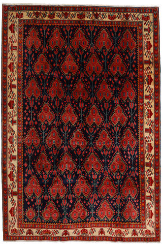 Håndknyttet. Opphav: Persia / Iran Persisk Afshar Teppe 200X297 Mørk Brun/Mørk Rød/Rust (Ull, Persia/Iran)