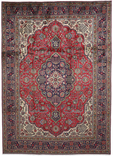 Håndknyttet. Opphav: Persia / Iran Persisk Tabriz Teppe 246X343 Mørk Brun/Mørk Rød (Ull, Persia/Iran)