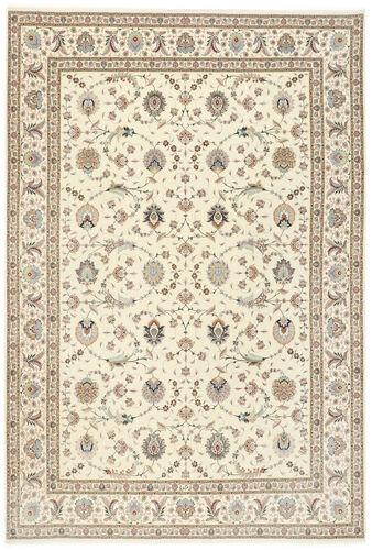 Håndknyttet. Opphav: Persia / Iran Tabriz 50 Raj Med Silke Teppe 250X352 Ekte Orientalsk Håndknyttet Lys Grå/Beige Stort (Ull/Silke, Persia/Iran)