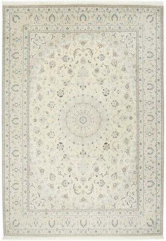 Håndknyttet. Opphav: Persia / Iran 250X355 Nain 9La Sherkat Farsh Teppe Ekte Orientalsk Håndknyttet Lys Grå/Beige Stort (Ull/Silke, Persia/Iran)