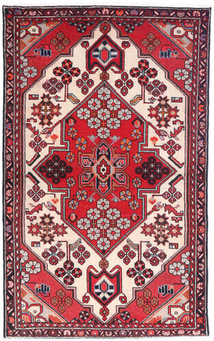 Håndknyttet. Opphav: Persia / Iran Rudbar Teppe 98X156 Mørk Rød/Beige (Ull, Persia/Iran)