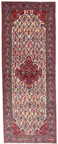 Håndknyttet. Opphav: Persia / Iran Hamadan Teppe 79X211 Ekte Orientalsk Håndknyttet Teppeløpere Mørk Lilla/Beige (Ull, Persia/Iran)