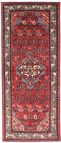 Håndknyttet. Opphav: Persia / Iran Ekte Teppe Hamadan 78X188 Teppeløpere Rust/Beige (Ull, Persia/Iran)