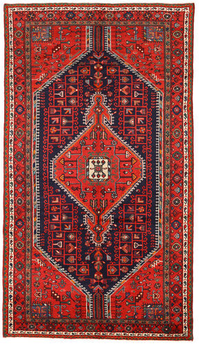 Håndknyttet. Opphav: Persia / Iran 148X261 Orientalsk Hamadan Teppe Mørk Rød/Mørk Lilla (Ull, Persia/Iran)