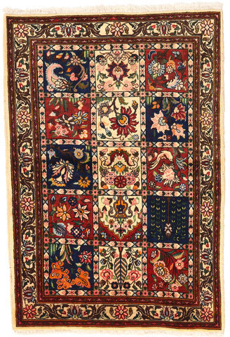 Håndknyttet. Opphav: Persia / Iran 100X148 Orientalsk Bakhtiar Collectible Teppe Svart/Mørk Rød (Ull, Persia/Iran)