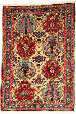 Håndknyttet. Opphav: Persia / Iran 111X158 Bakhtiar Collectible Teppe Ekte Orientalsk Håndknyttet Mørk Brun/Rust (Ull, Persia/Iran)