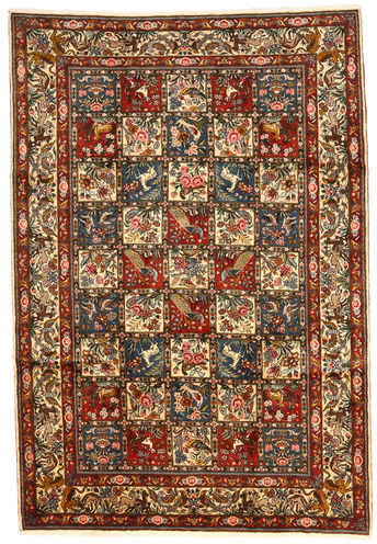 Håndknyttet. Opphav: Persia / Iran Orientalsk Bakhtiar Collectible Teppe 205X302 Mørk Brun/Mørk Rød (Ull, Persia/Iran)