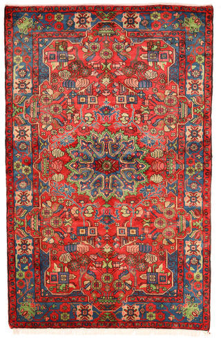 Håndknyttet. Opphav: Persia / Iran Persisk Nahavand Old Teppe 155X241 Mørk Rød/Rust (Ull, Persia/Iran)