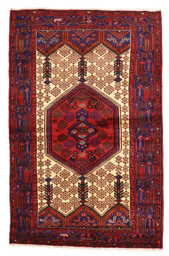 Håndknyttet. Opphav: Persia / Iran Hamadan Teppe 135X209 Mørk Rød/Svart (Ull, Persia/Iran)