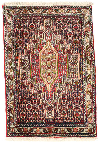 Håndknyttet. Opphav: Persia / Iran Håndknyttet Teppe Senneh 70X103 Mørk Brun/Mørk Rød (Ull, Persia/Iran)