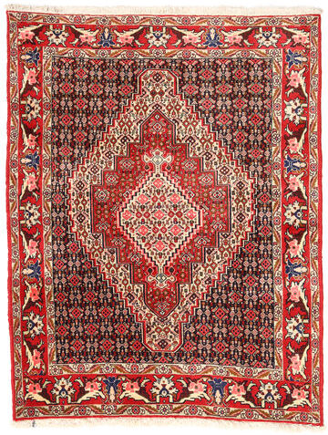 Håndknyttet. Opphav: Persia / Iran Senneh Teppe 120X157 Ekte Orientalsk Håndknyttet Mørk Brun/Mørk Rød (Ull, Persia/Iran)