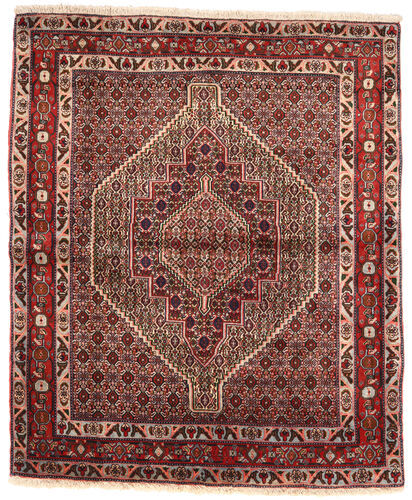 Håndknyttet. Opphav: Persia / Iran Senneh Teppe 127X152 Mørk Rød/Lysbrun (Ull, Persia/Iran)