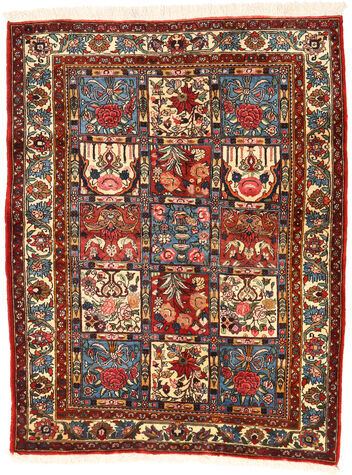 Håndknyttet. Opphav: Persia / Iran Bakhtiar Collectible Teppe 117X148 Ekte Orientalsk Håndknyttet Mørk Rød/Mørk Brun (Ull, Persia/Iran)