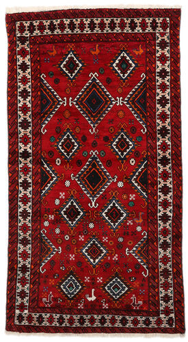 Håndknyttet. Opphav: Persia / Iran Ekte Teppe Hamadan 124X233 Mørk Rød/Rust (Ull, Persia/Iran)