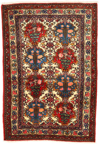 Håndknyttet. Opphav: Persia / Iran 108X157 Bakhtiar Collectible Teppe Ekte Orientalsk Håndknyttet Mørk Brun/Mørk Rød (Ull, Persia/Iran)