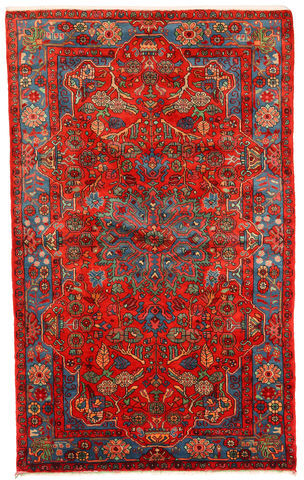 Håndknyttet. Opphav: Persia / Iran Orientalsk Nahavand Old Teppe 152X245 Mørk Rød/Rød (Ull, Persia/Iran)