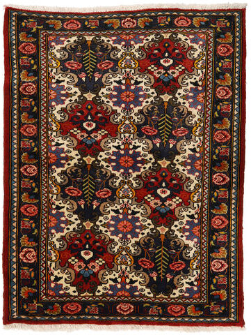 Håndknyttet. Opphav: Persia / Iran 110X142 Bakhtiar Collectible Teppe Ekte Orientalsk Håndknyttet Svart/Rust (Ull, Persia/Iran)