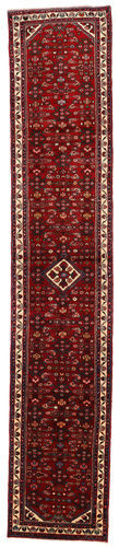 Håndknyttet. Opphav: Persia / Iran Orientalsk Hosseinabad Teppe 77X411 Teppeløpere Mørk Rød (Ull, Persia/Iran)
